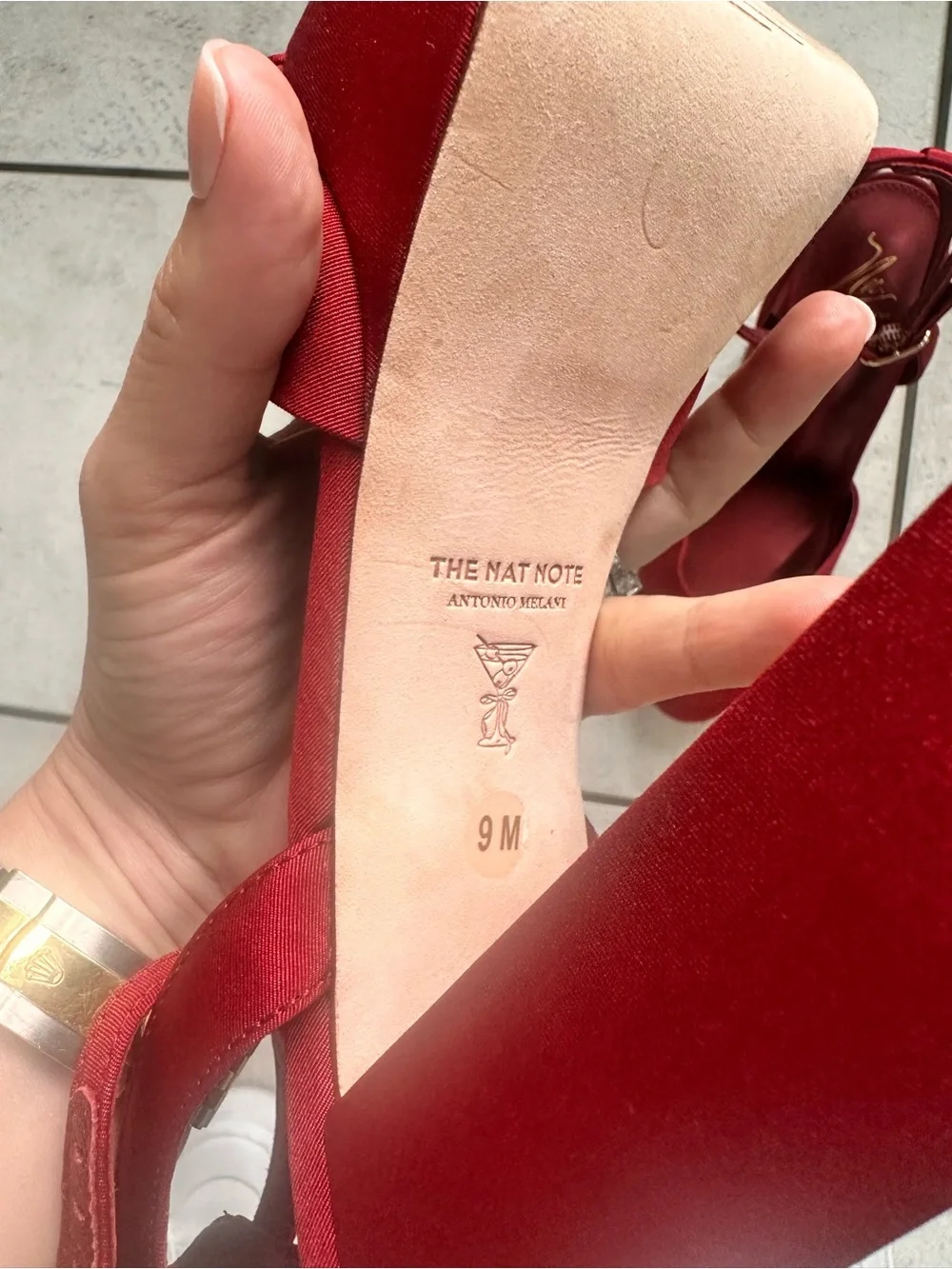 Antonio Melani x The Nat Note Pia pumps Women's Red Ankle-Strap Platform Heels 9
